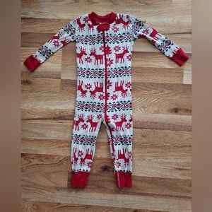Fair Isle Holiday romper, organic cotton